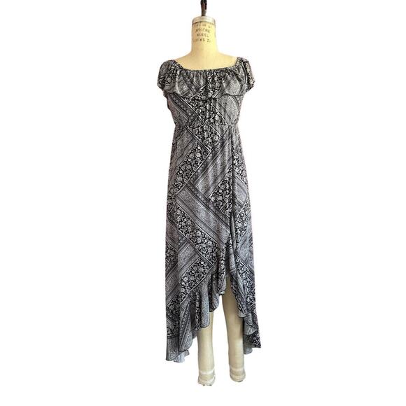 Womens Dress Size Medium Grey Maxi Indie Boho Festival Ready Resort Wear Beachy - Picture 1 of 6